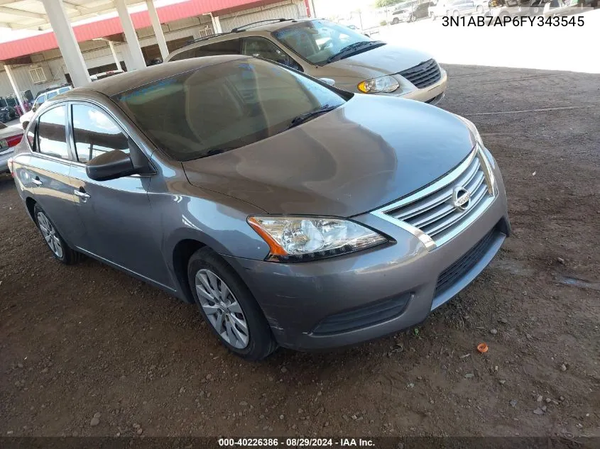 2015 Nissan Sentra S VIN: 3N1AB7AP6FY343545 Lot: 40226386