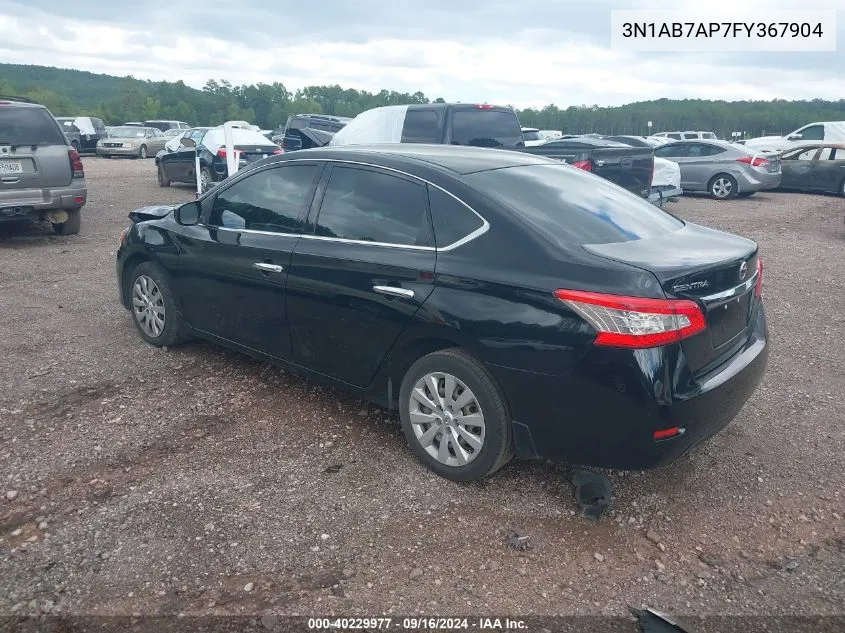 2015 Nissan Sentra S/Sv/Sr/Sl VIN: 3N1AB7AP7FY367904 Lot: 40229977