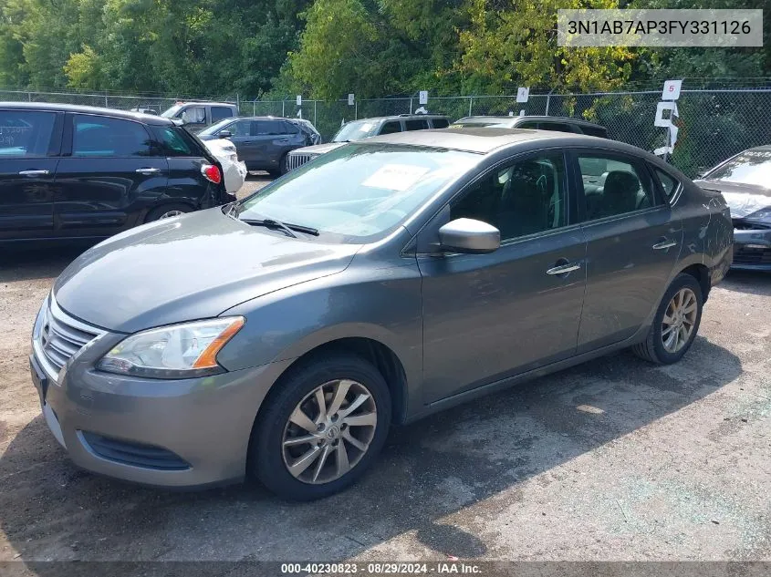 2015 Nissan Sentra Sv VIN: 3N1AB7AP3FY331126 Lot: 40230823