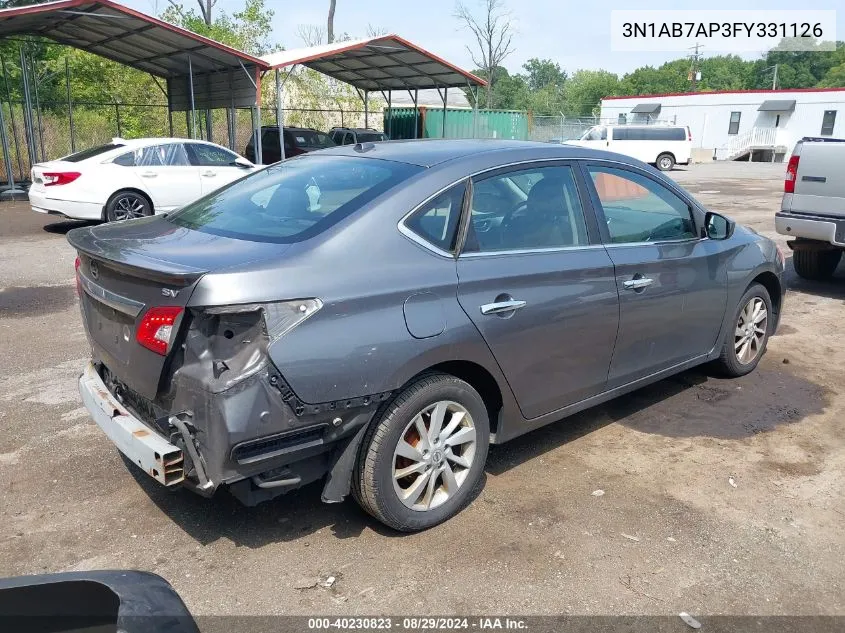 3N1AB7AP3FY331126 2015 Nissan Sentra Sv