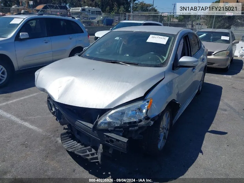 2015 Nissan Sentra S/Sv/Sr/Sl VIN: 3N1AB7AP1FY215021 Lot: 40235926