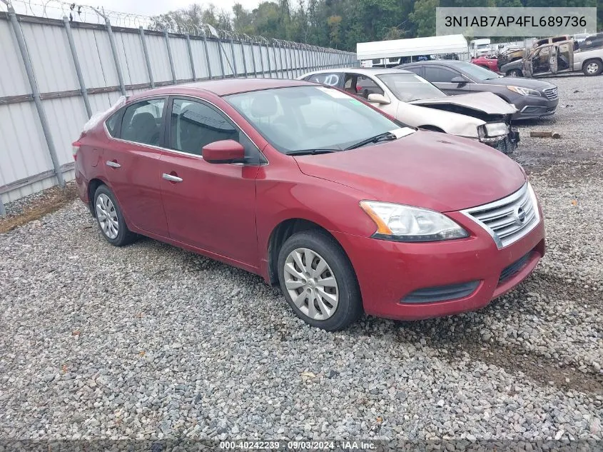 2015 Nissan Sentra Sv VIN: 3N1AB7AP4FL689736 Lot: 40242239