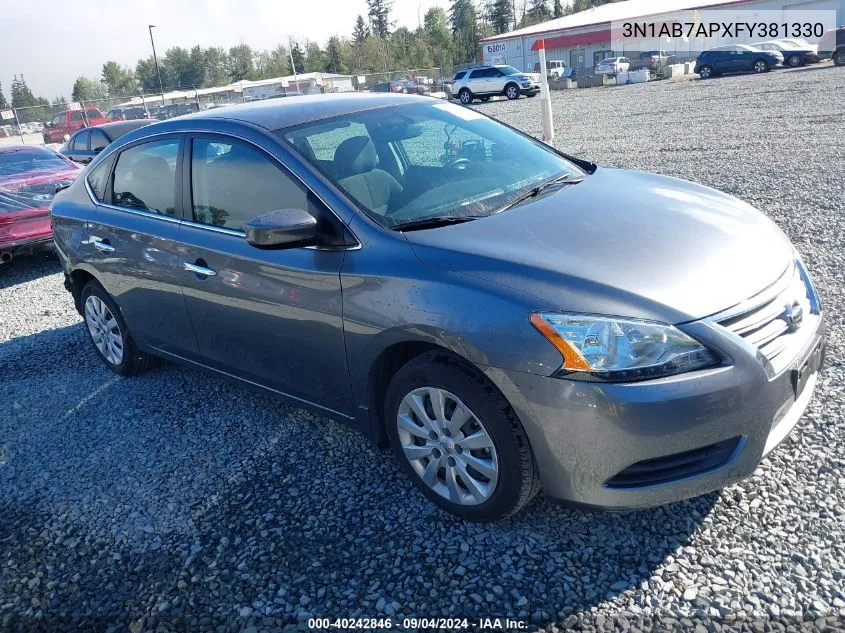 2015 Nissan Sentra Sv VIN: 3N1AB7APXFY381330 Lot: 40242846