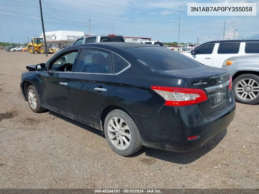 2015 Nissan Sentra S VIN: 3N1AB7AP0FY355058 Lot: 40244191