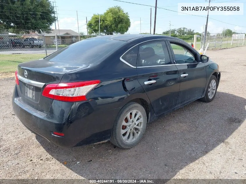 2015 Nissan Sentra S VIN: 3N1AB7AP0FY355058 Lot: 40244191