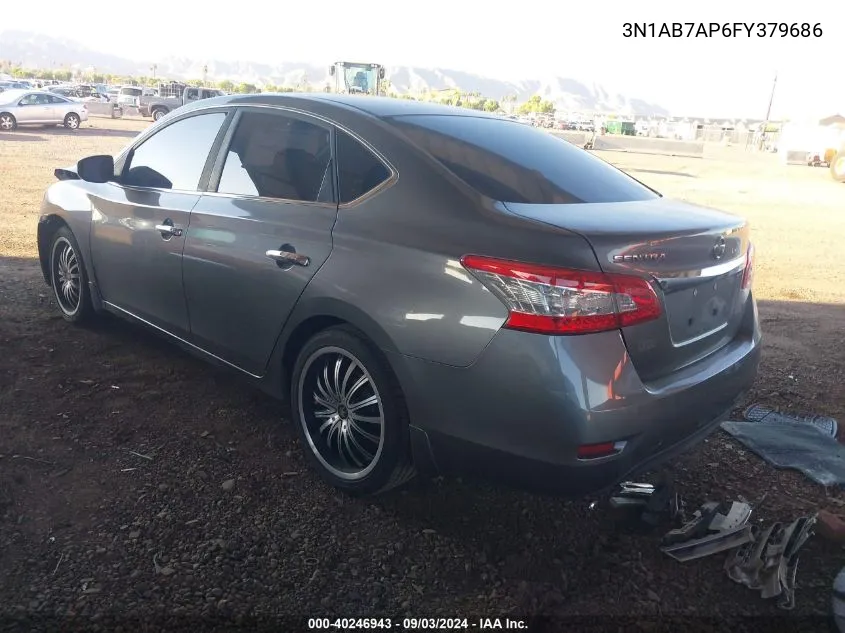 2015 Nissan Sentra S VIN: 3N1AB7AP6FY379686 Lot: 40246943