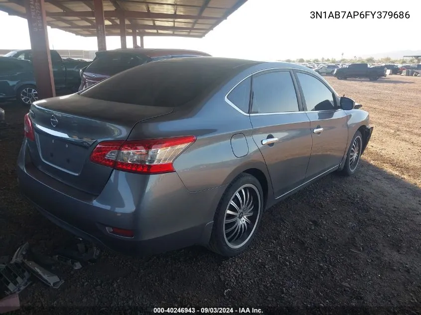 2015 Nissan Sentra S VIN: 3N1AB7AP6FY379686 Lot: 40246943