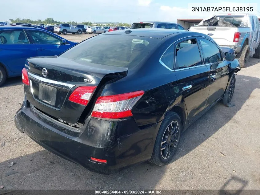 2015 Nissan Sentra Fe+ S/S/Sl/Sr/Sv VIN: 3N1AB7AP5FL638195 Lot: 40254404