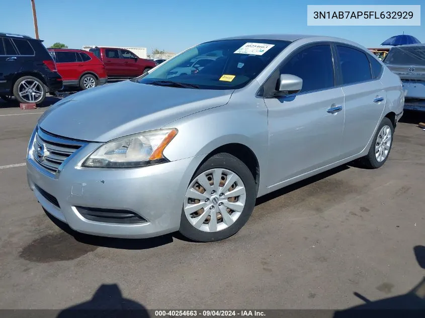 2015 Nissan Sentra Fe+ S/S/Sl/Sr/Sv VIN: 3N1AB7AP5FL632929 Lot: 40254663