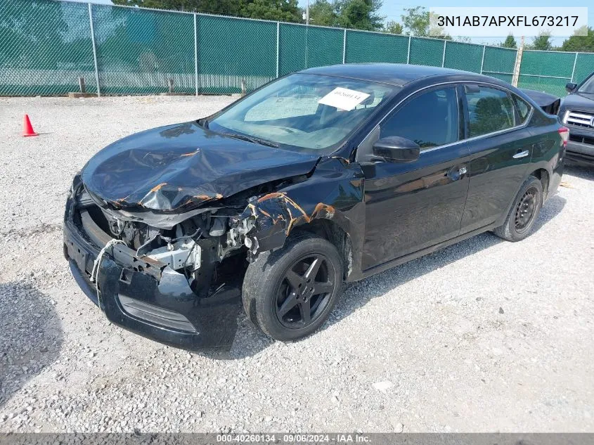 2015 Nissan Sentra Sv VIN: 3N1AB7APXFL673217 Lot: 40260134