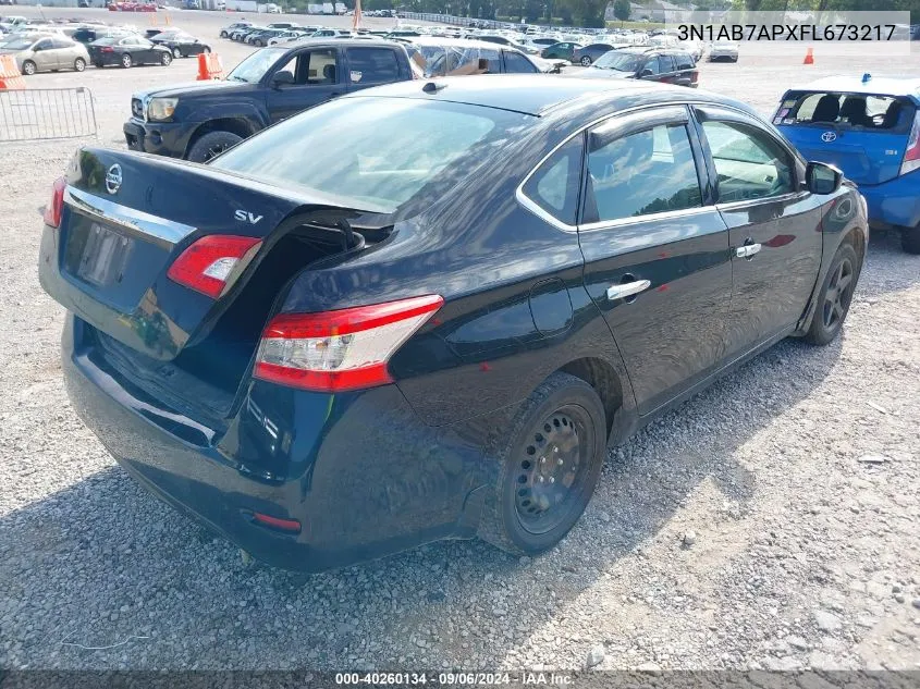 2015 Nissan Sentra Sv VIN: 3N1AB7APXFL673217 Lot: 40260134