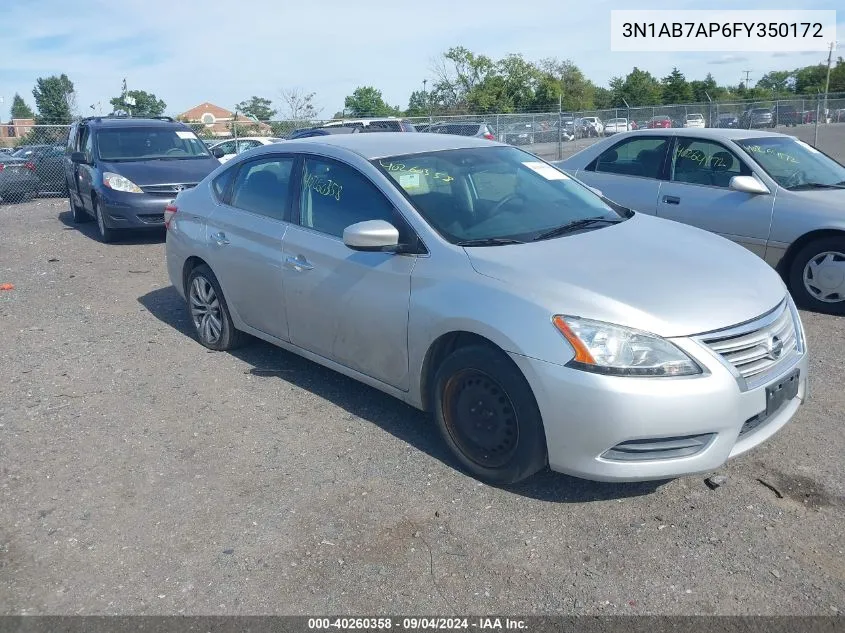 2015 Nissan Sentra S VIN: 3N1AB7AP6FY350172 Lot: 40260358