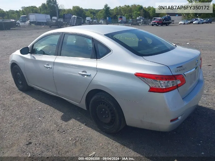 2015 Nissan Sentra S VIN: 3N1AB7AP6FY350172 Lot: 40260358