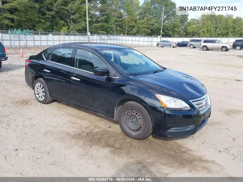 2015 Nissan Sentra S/Sv/Sr/Sl VIN: 3N1AB7AP4FY271745 Lot: 40260718