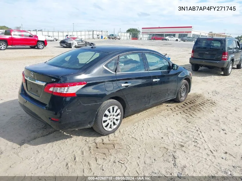 2015 Nissan Sentra S/Sv/Sr/Sl VIN: 3N1AB7AP4FY271745 Lot: 40260718