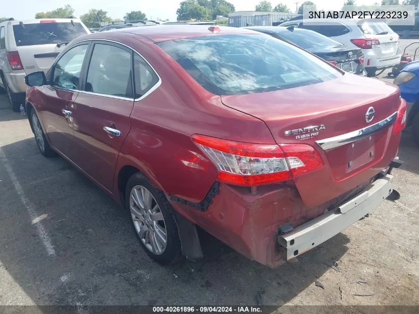 2015 Nissan Sentra Sl VIN: 3N1AB7AP2FY223239 Lot: 40261896