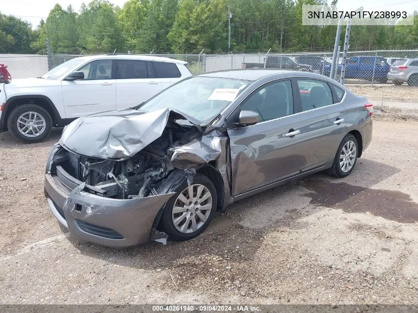 3N1AB7AP1FY238993 2015 Nissan Sentra Sv