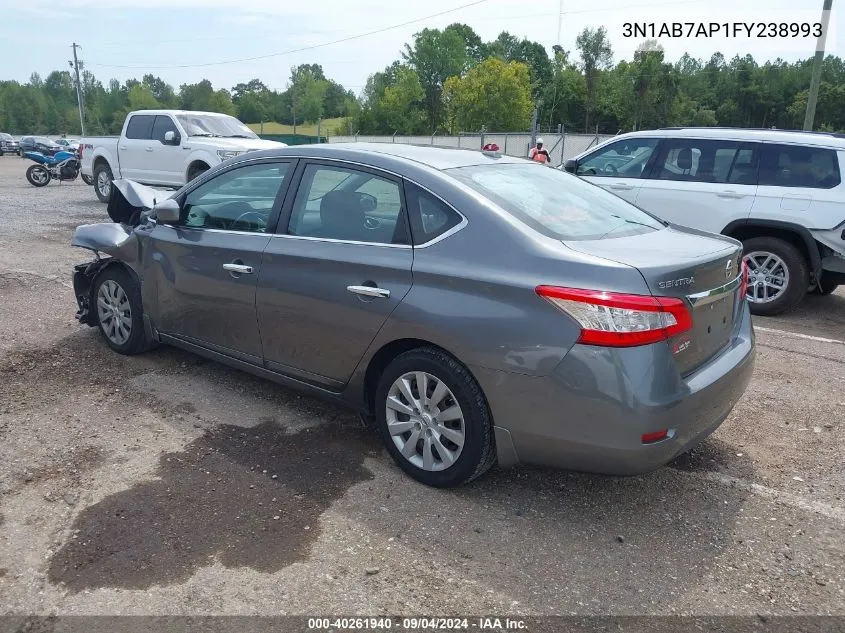 2015 Nissan Sentra Sv VIN: 3N1AB7AP1FY238993 Lot: 40261940