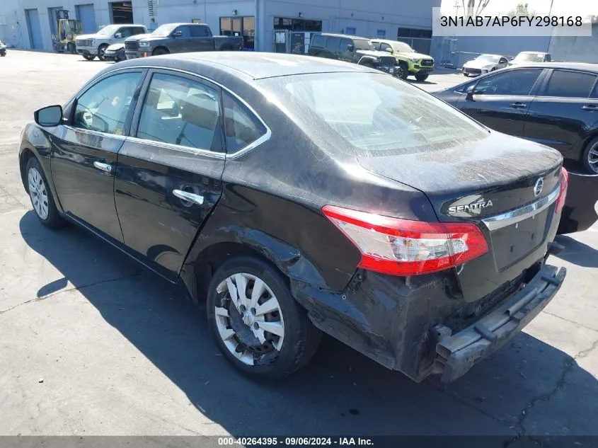 2015 Nissan Sentra S VIN: 3N1AB7AP6FY298168 Lot: 40264395