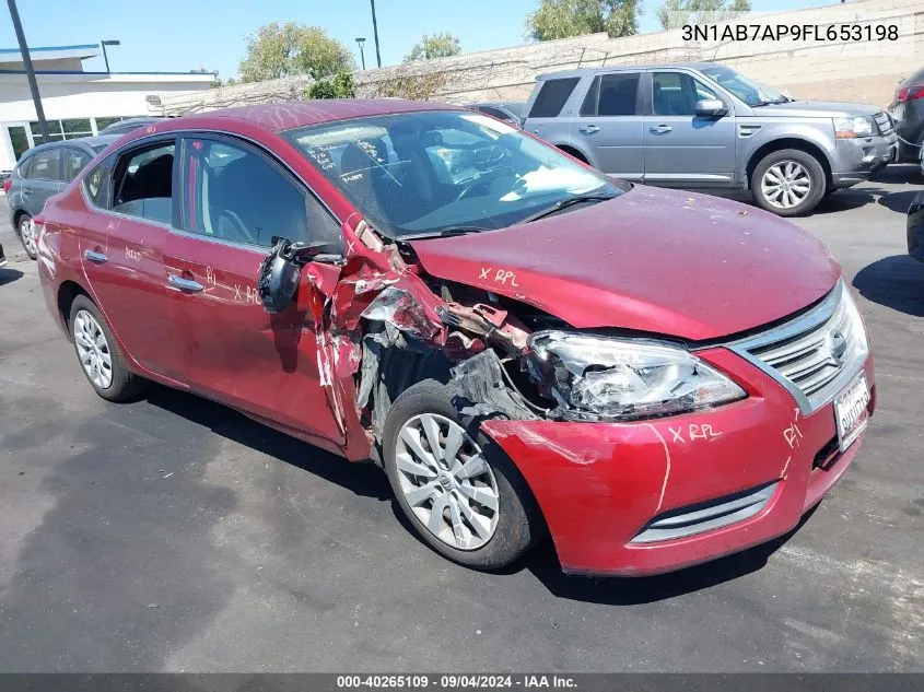 2015 Nissan Sentra Fe+ S/S/Sl/Sr/Sv VIN: 3N1AB7AP9FL653198 Lot: 40265109