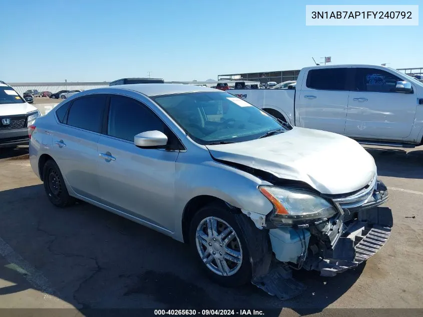 3N1AB7AP1FY240792 2015 Nissan Sentra Fe+ S/S/Sl/Sr/Sv