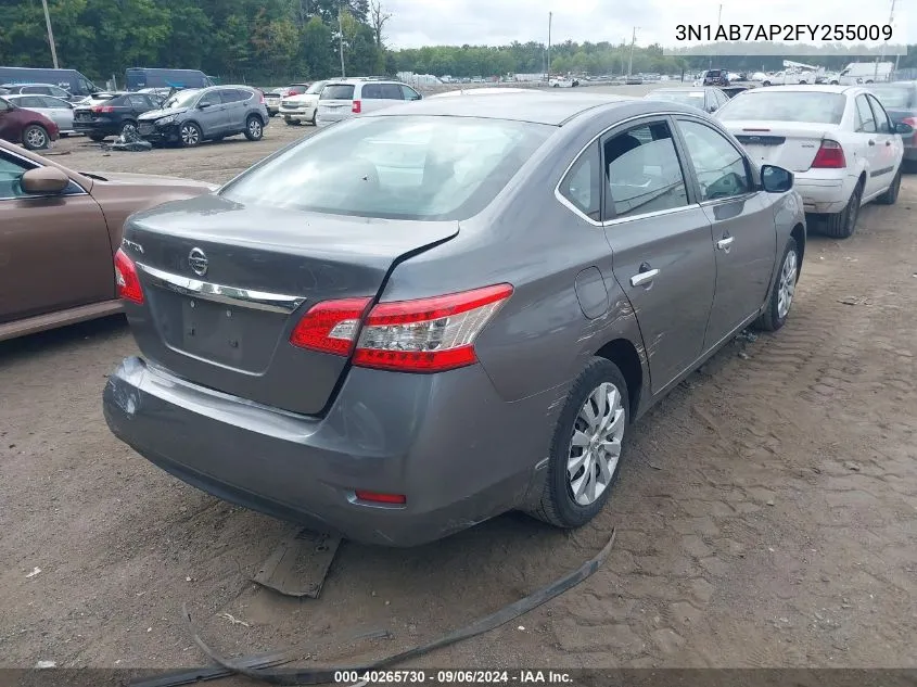 2015 Nissan Sentra S VIN: 3N1AB7AP2FY255009 Lot: 40265730