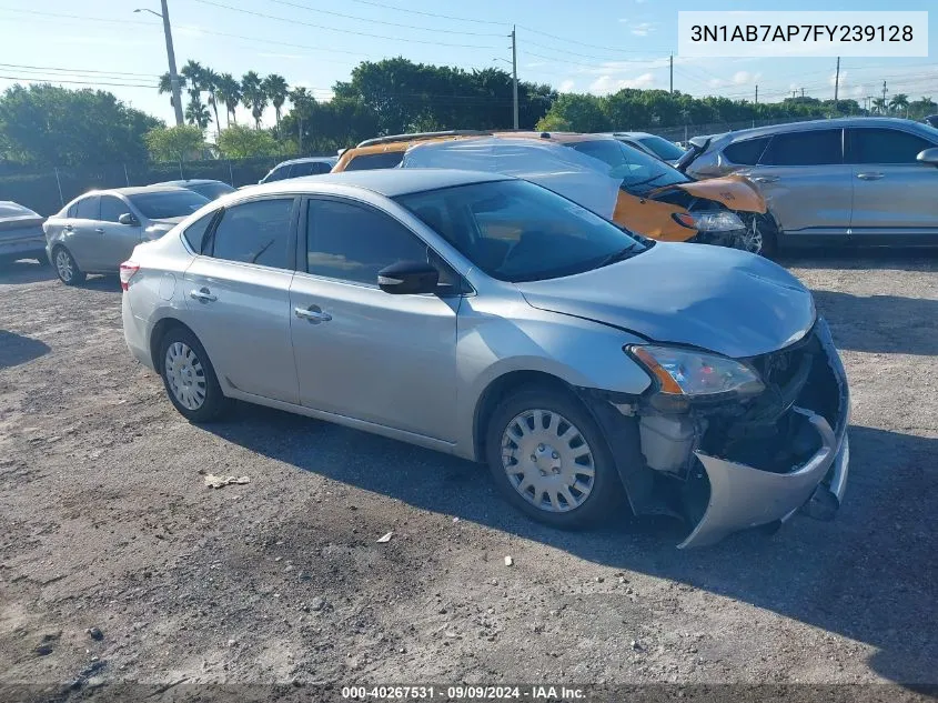 2015 Nissan Sentra Fe+ S/S/Sl/Sr/Sv VIN: 3N1AB7AP7FY239128 Lot: 40267531