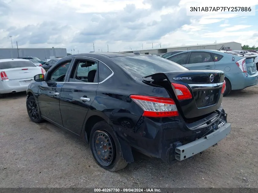 2015 Nissan Sentra Sv VIN: 3N1AB7AP7FY257886 Lot: 40267750