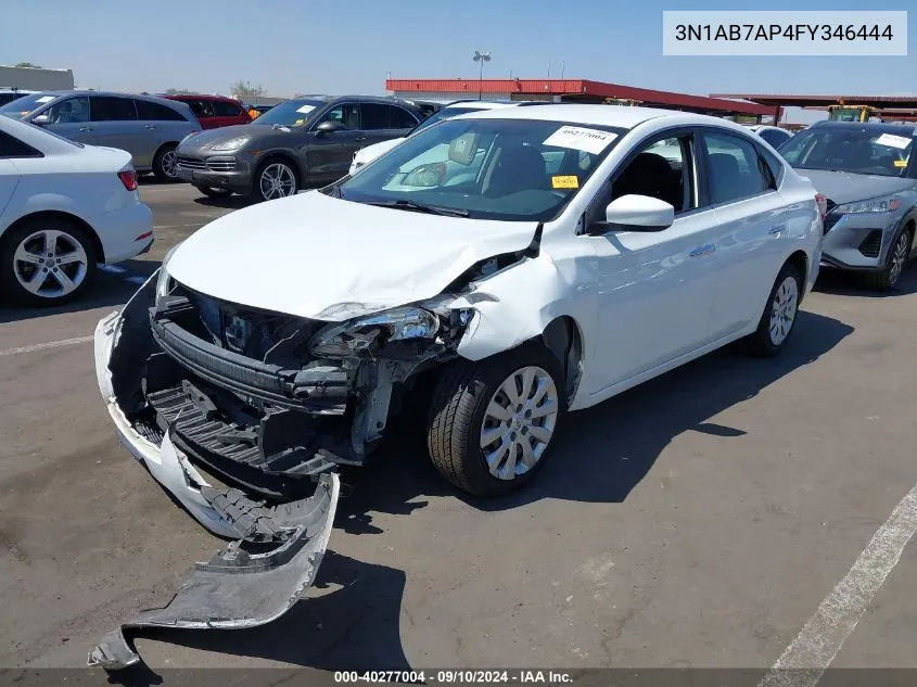 2015 Nissan Sentra Fe+ S VIN: 3N1AB7AP4FY346444 Lot: 40277004