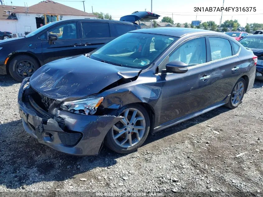 3N1AB7AP4FY316375 2015 Nissan Sentra Sr