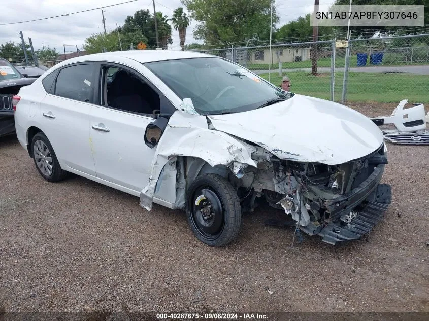 2015 Nissan Sentra Sv VIN: 3N1AB7AP8FY307646 Lot: 40287675