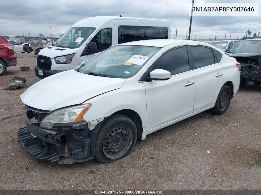 2015 Nissan Sentra Sv VIN: 3N1AB7AP8FY307646 Lot: 40287675