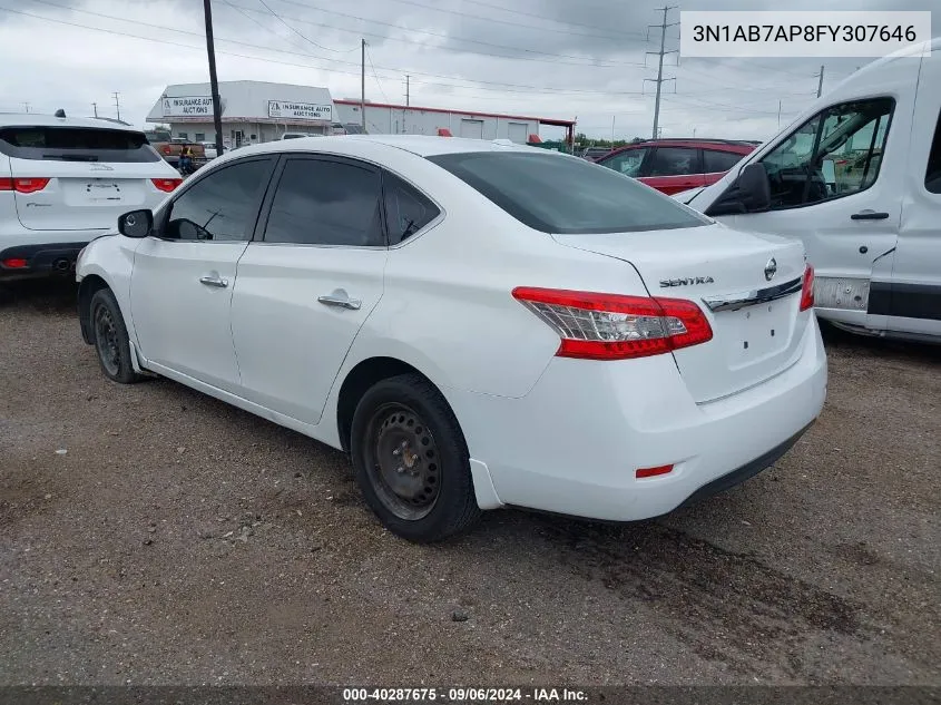 2015 Nissan Sentra Sv VIN: 3N1AB7AP8FY307646 Lot: 40287675