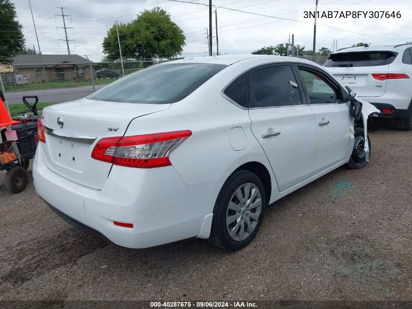 2015 Nissan Sentra Sv VIN: 3N1AB7AP8FY307646 Lot: 40287675