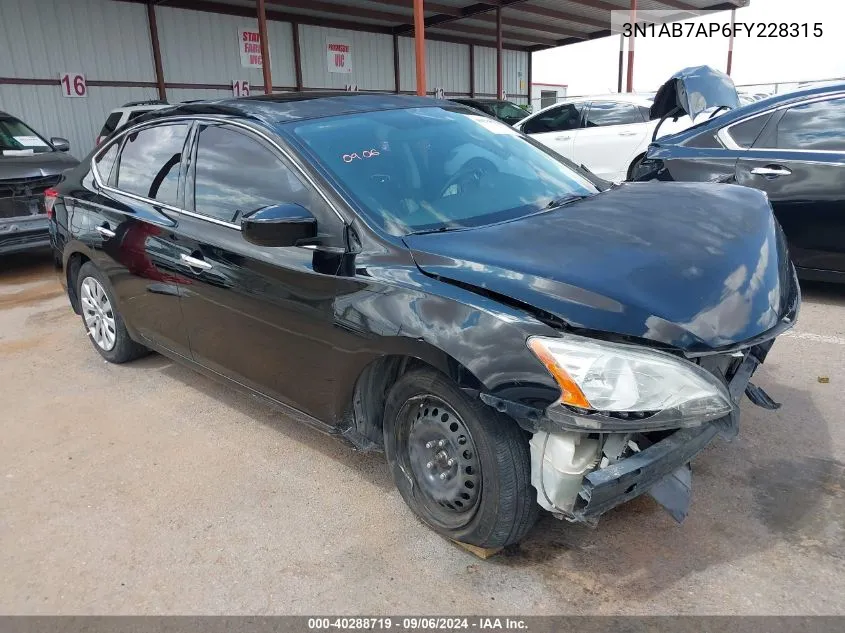 2015 Nissan Sentra Sv VIN: 3N1AB7AP6FY228315 Lot: 40288719