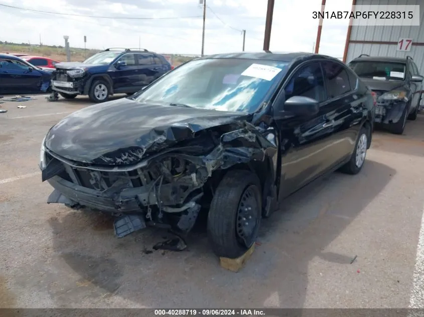 2015 Nissan Sentra Sv VIN: 3N1AB7AP6FY228315 Lot: 40288719