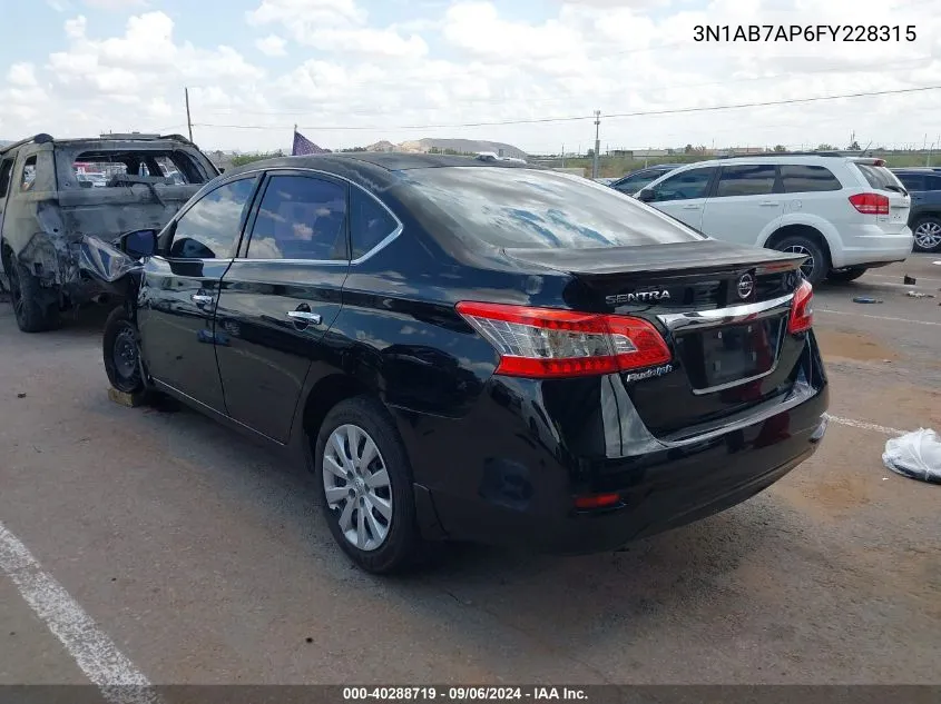 2015 Nissan Sentra Sv VIN: 3N1AB7AP6FY228315 Lot: 40288719