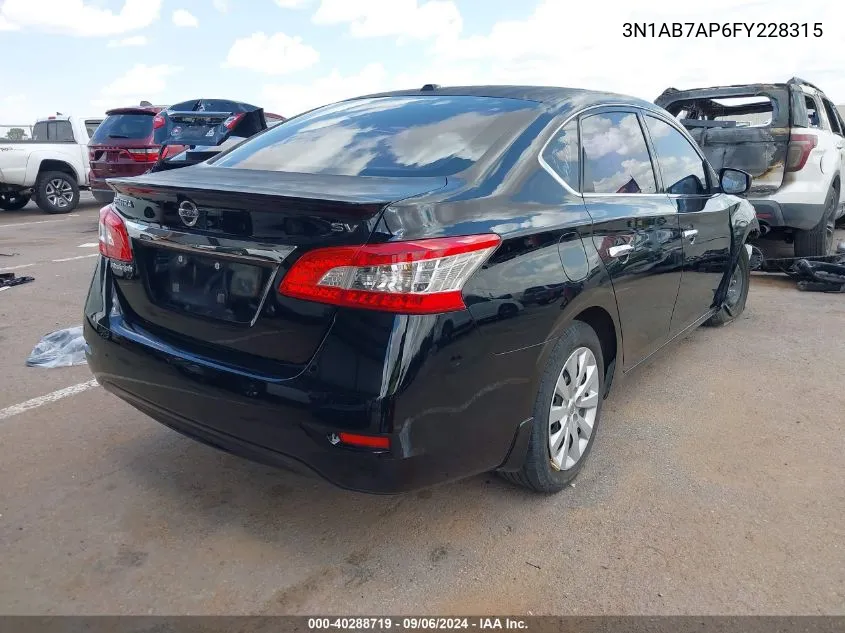 2015 Nissan Sentra Sv VIN: 3N1AB7AP6FY228315 Lot: 40288719