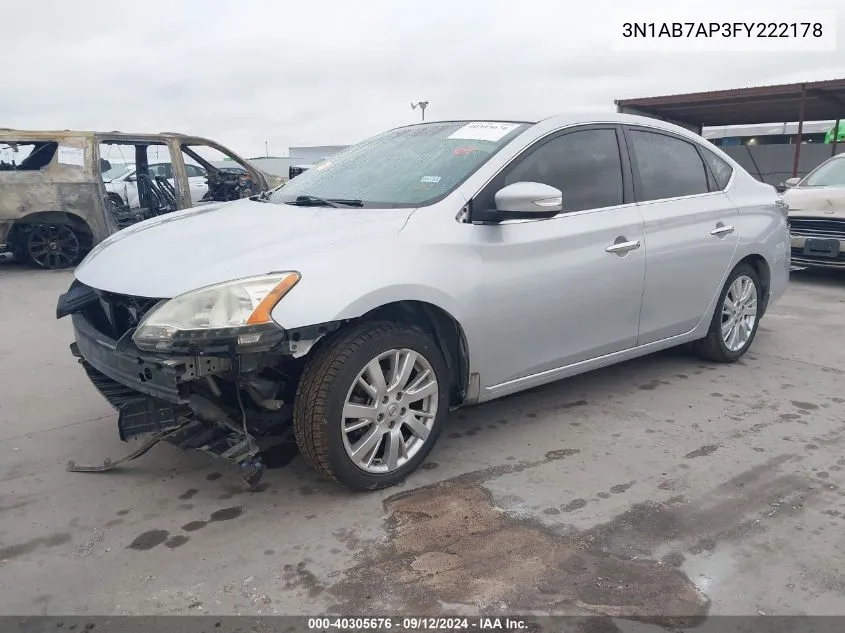 2015 Nissan Sentra S/Sv/Sr/Sl VIN: 3N1AB7AP3FY222178 Lot: 40305676