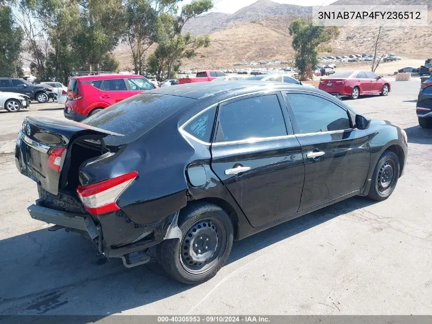 2015 Nissan Sentra S/Sv/Sr/Sl VIN: 3N1AB7AP4FY236512 Lot: 40305953