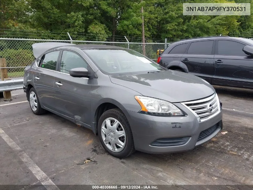 2015 Nissan Sentra S VIN: 3N1AB7AP9FY370531 Lot: 40306665