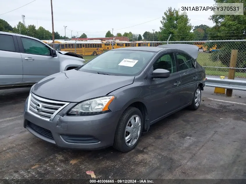 2015 Nissan Sentra S VIN: 3N1AB7AP9FY370531 Lot: 40306665