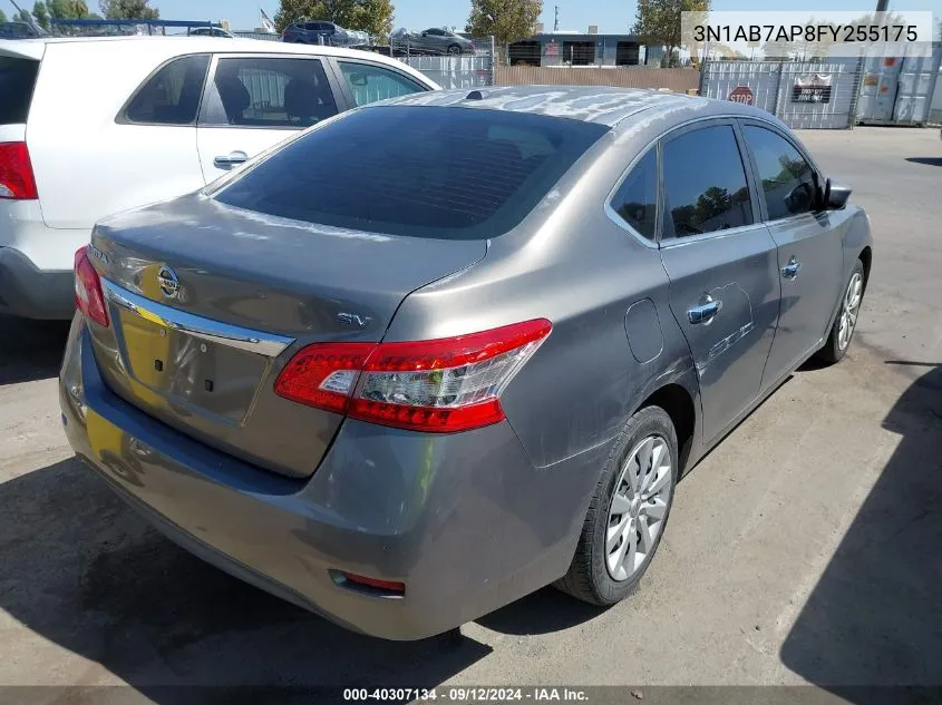 2015 Nissan Sentra S/Sv/Sr/Sl VIN: 3N1AB7AP8FY255175 Lot: 40307134