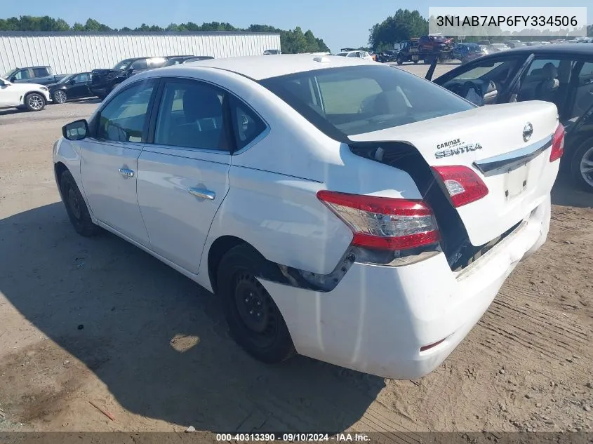 3N1AB7AP6FY334506 2015 Nissan Sentra Sv