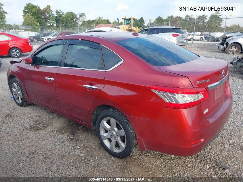 2015 Nissan Sentra S/Sv/Sr/Sl VIN: 3N1AB7AP0FL693041 Lot: 40314346