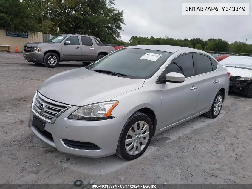 2015 Nissan Sentra S VIN: 3N1AB7AP6FY343349 Lot: 40315974