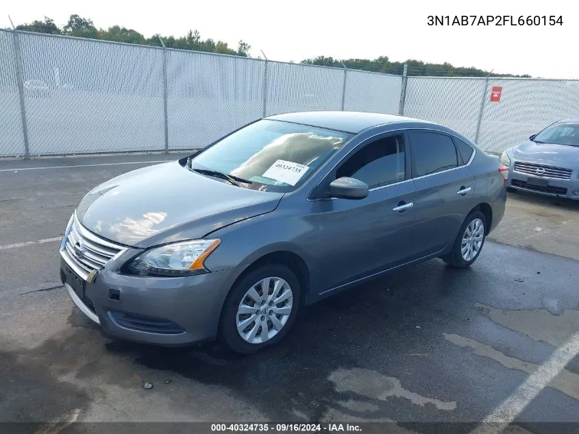 2015 Nissan Sentra Fe+ S/S/Sl/Sr/Sv VIN: 3N1AB7AP2FL660154 Lot: 40324735