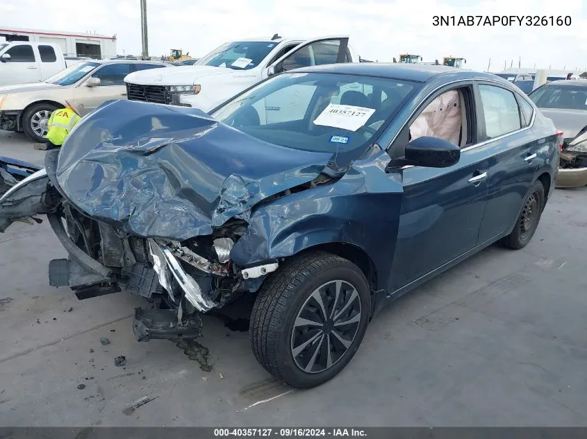 3N1AB7AP0FY326160 2015 Nissan Sentra Sv