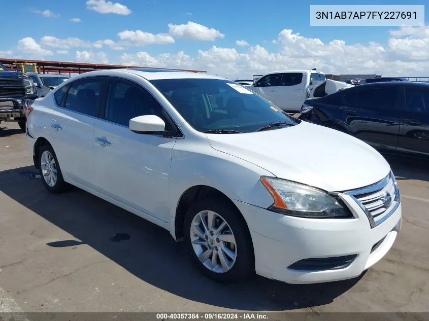 2015 Nissan Sentra Sv VIN: 3N1AB7AP7FY227691 Lot: 40357384