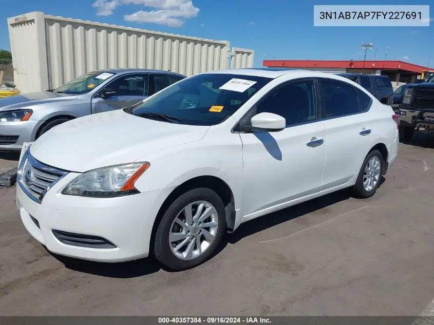 2015 Nissan Sentra Sv VIN: 3N1AB7AP7FY227691 Lot: 40357384